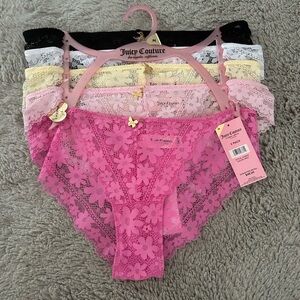 SOLD Juicy Couture Women's Floral Lace Panties - Pink, Black, Yellow, White